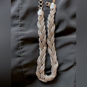 Silver/gunmetal braided necklace!